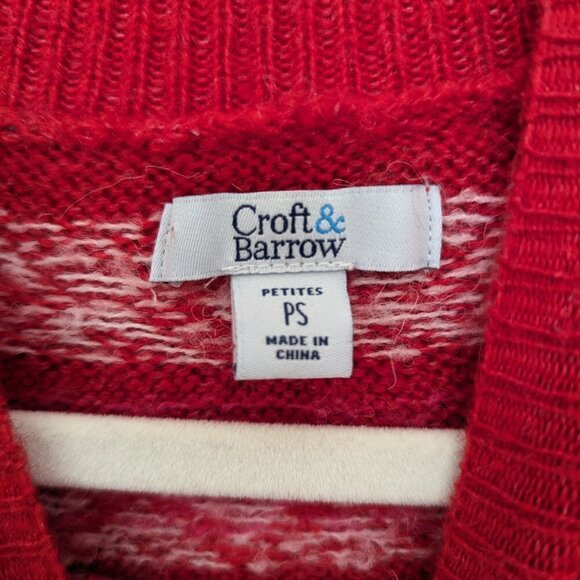 Croft & Barrow fair isle sweater petite small mock turtleneck - Picture 4 of 10